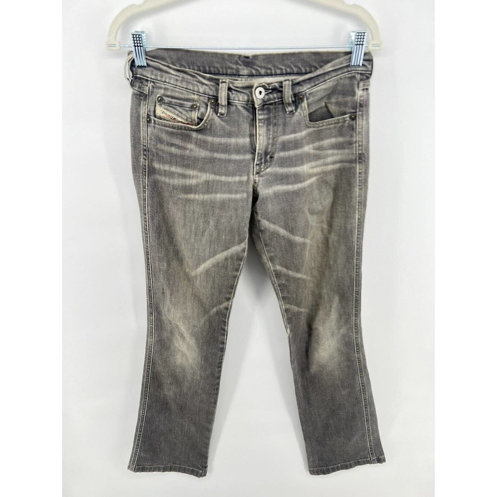 DIESEL Low Rise Button Fly Flared Jeans Sz 28 Gray